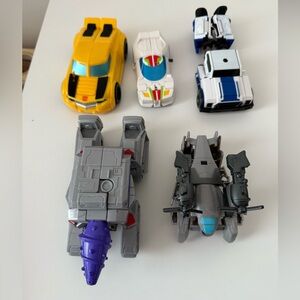 Transforming Robot Toy Car Set - Yellow, White, Gray, Transformers